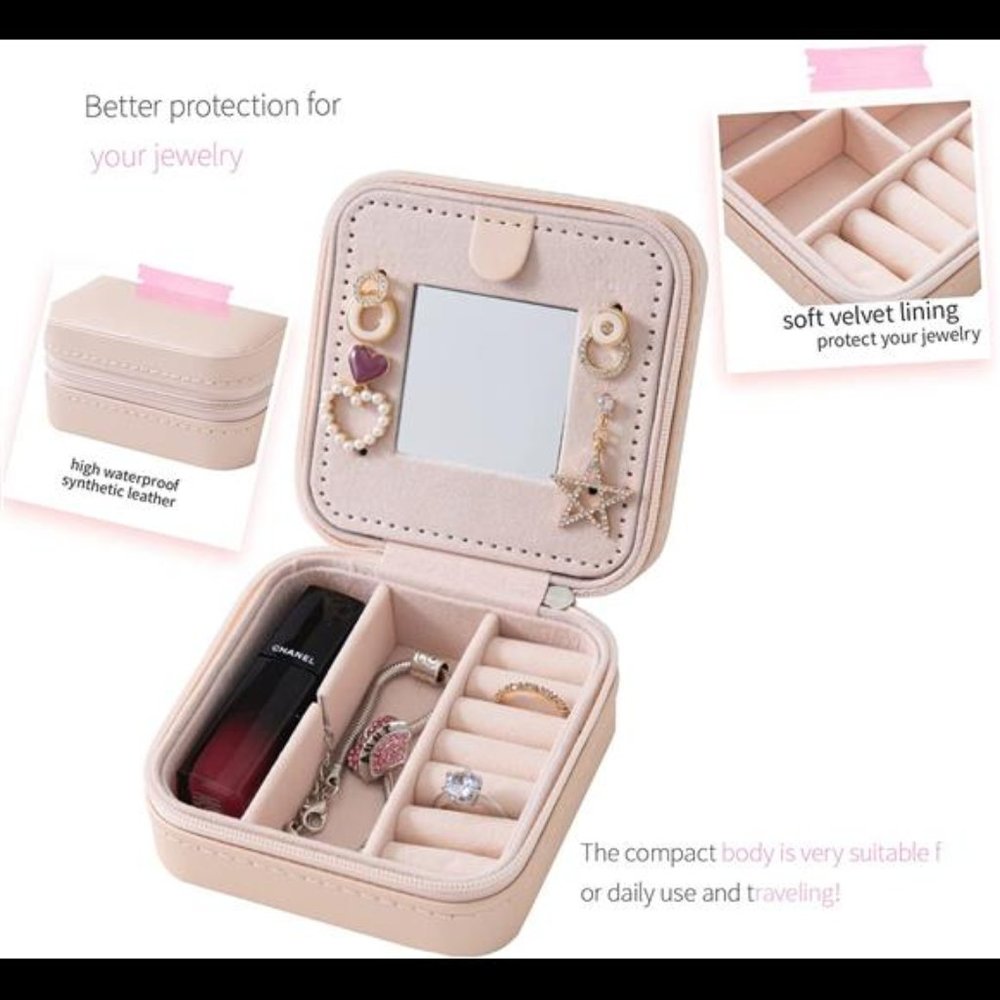 Travel jewelry case Travel jewelry box Travel Jewelry Organizer Small Jewelry - Picture 6 of 7